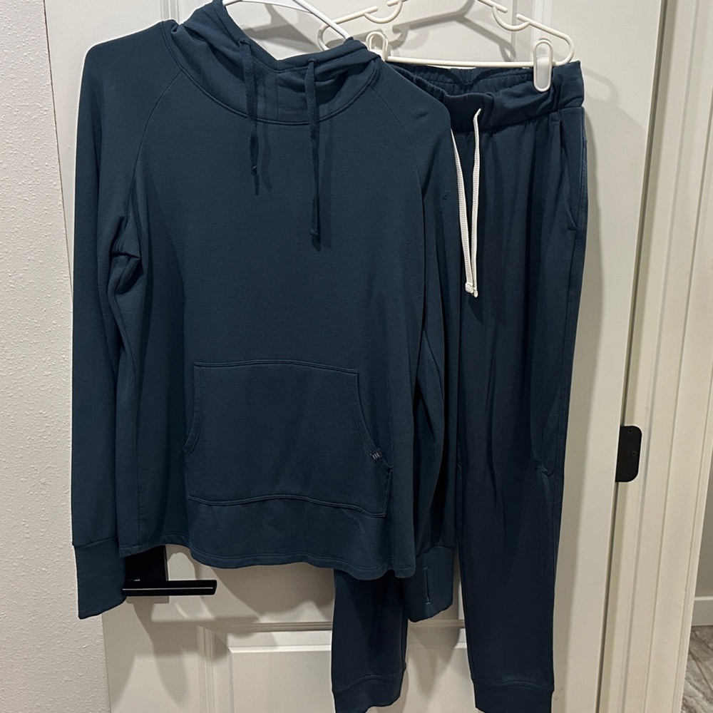 Women's Dark Teal Pullover Hoodie & Jogger Set